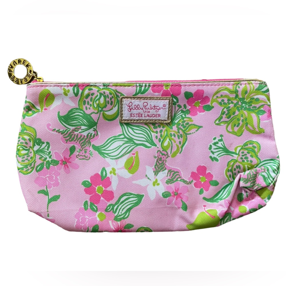 Lilly Pulitzer x Estée Lauder Tiger Lilly Pink Makeup Cosmetics Travel Case Bag